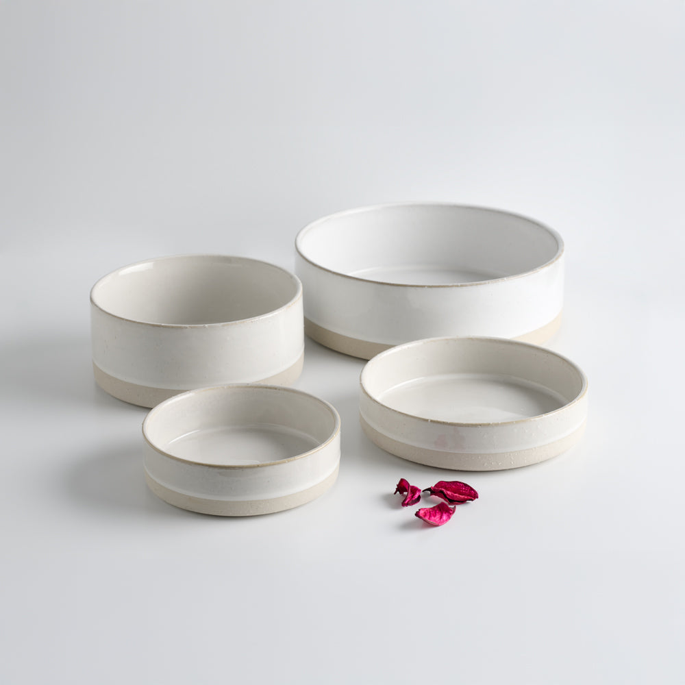 White Ceramic Dog Water Bowl - Extra Large