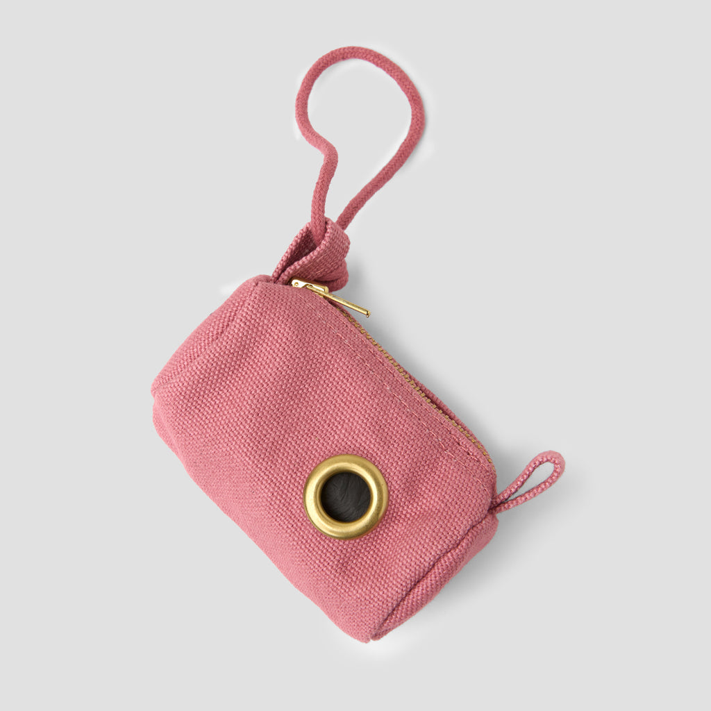Dusty Pink Organic Canvas Poo Bag Holder