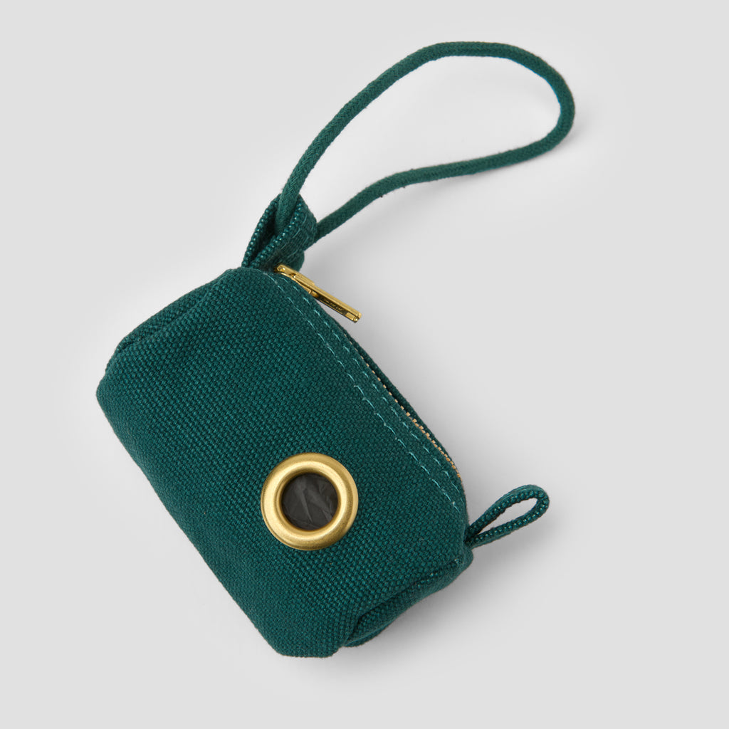 Forest Green Organic Canvas Poo Bag Holder