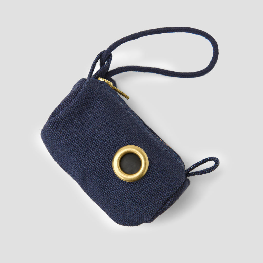 Navy Organic Canvas Poo Bag Holder