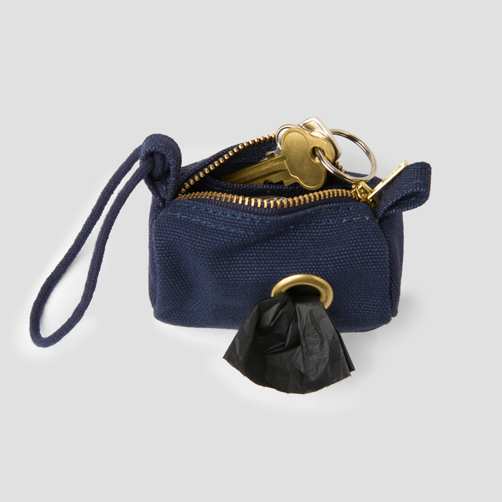 Navy Organic Canvas Poo Bag Holder