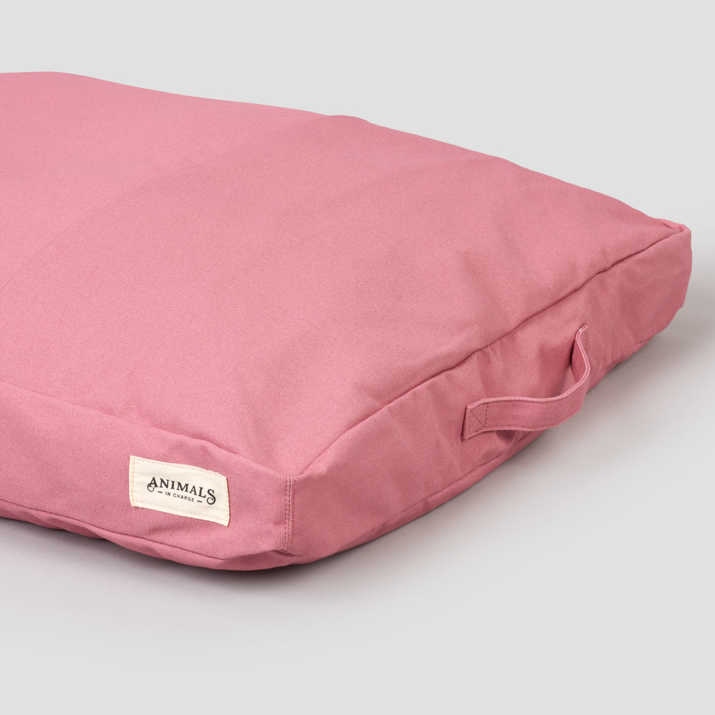 Dusty Pink Organic Canvas Dog Bed