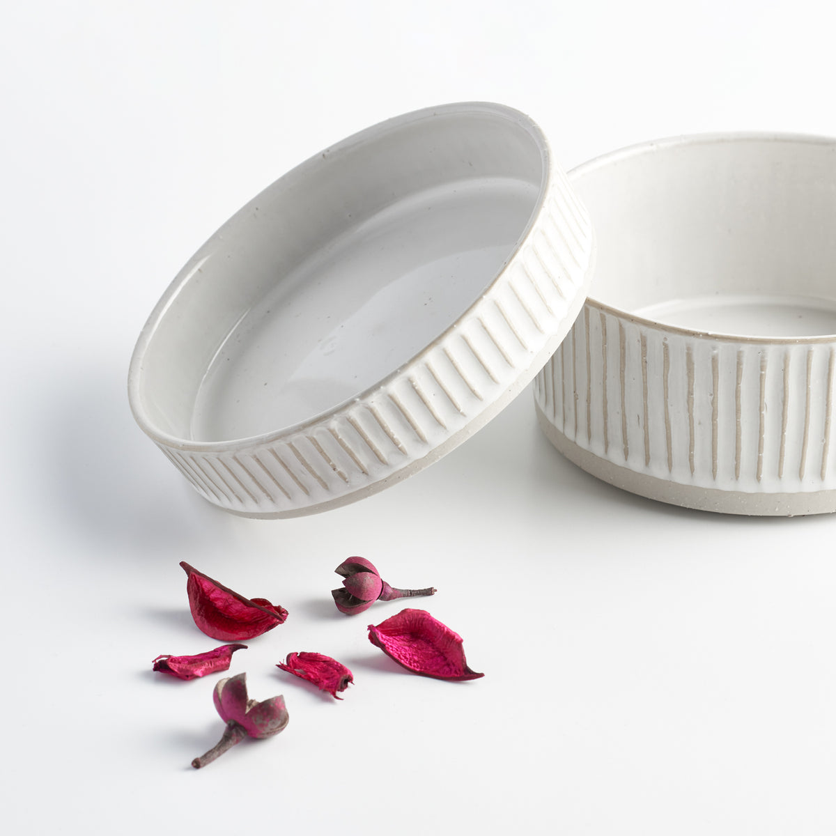 White Ceramic Dog Food Bowl - Stoneware | Animals in Charge