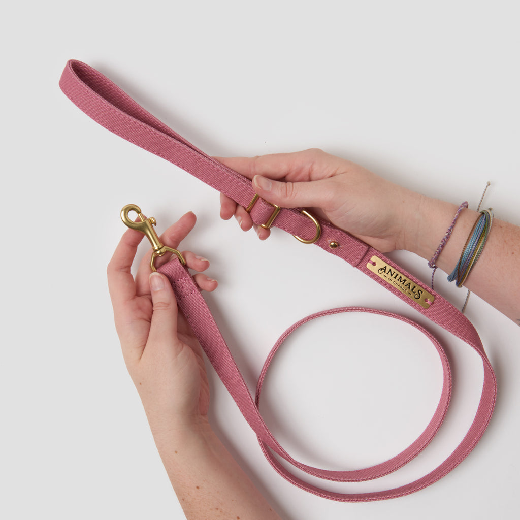 Dusty Pink Organic Canvas Dog Leash