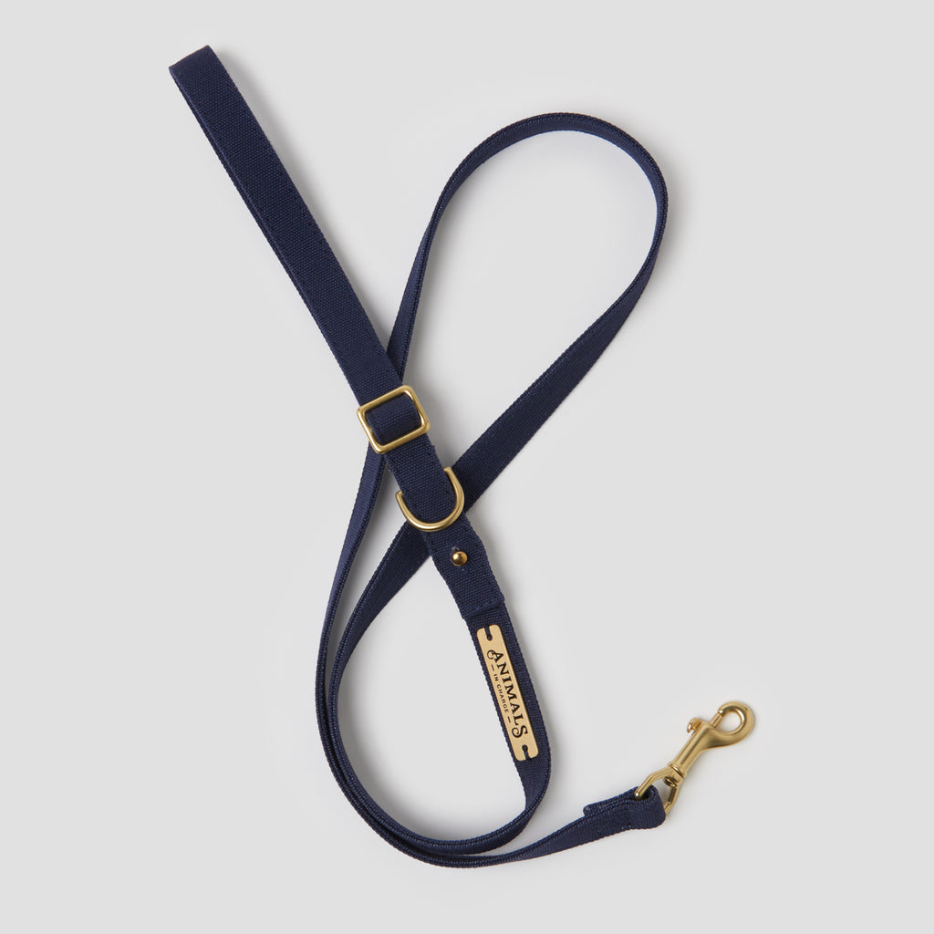 Navy Organic Canvas Dog Leash