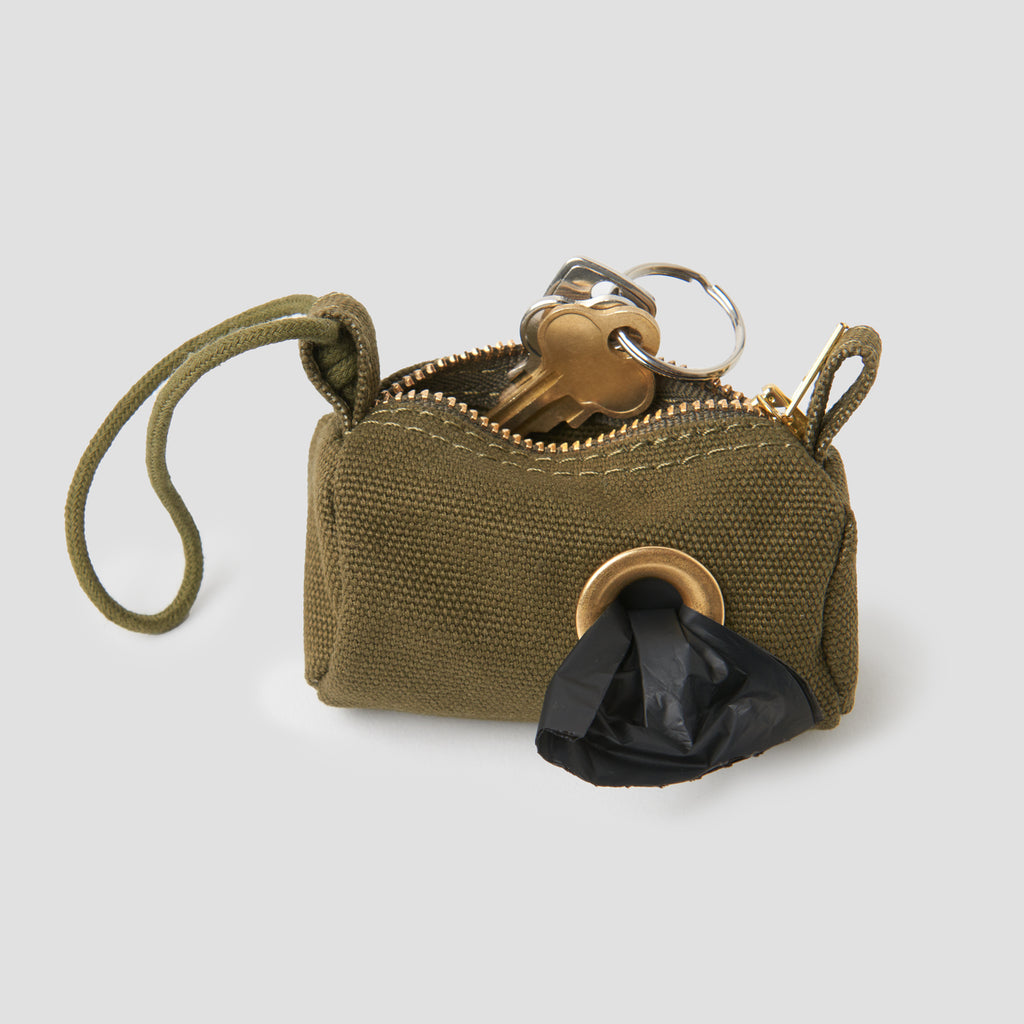 Olive Organic Canvas Poo Bag Holder