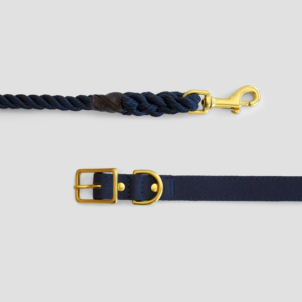 Navy Recycled Canvas Dog Collar