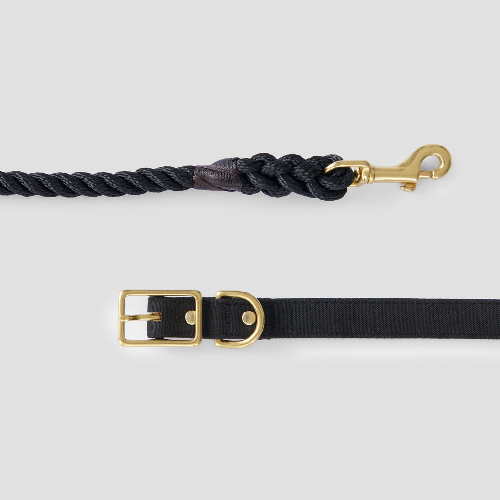 Midnight Black Rope Dog Leash