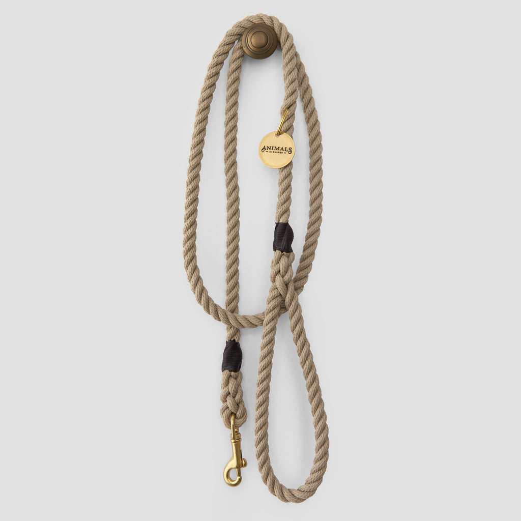 Sand Brown Recycled Rope Dog Leash