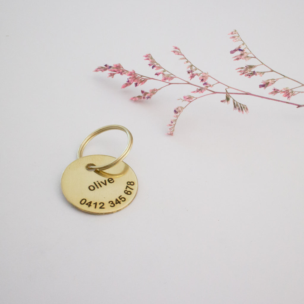 Personalised Brass Classic Animal ID Tag
