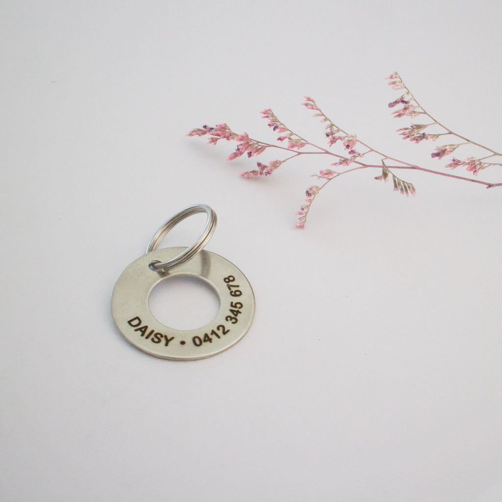 Personalised Silver Classic Ring Design Animal ID Tag
