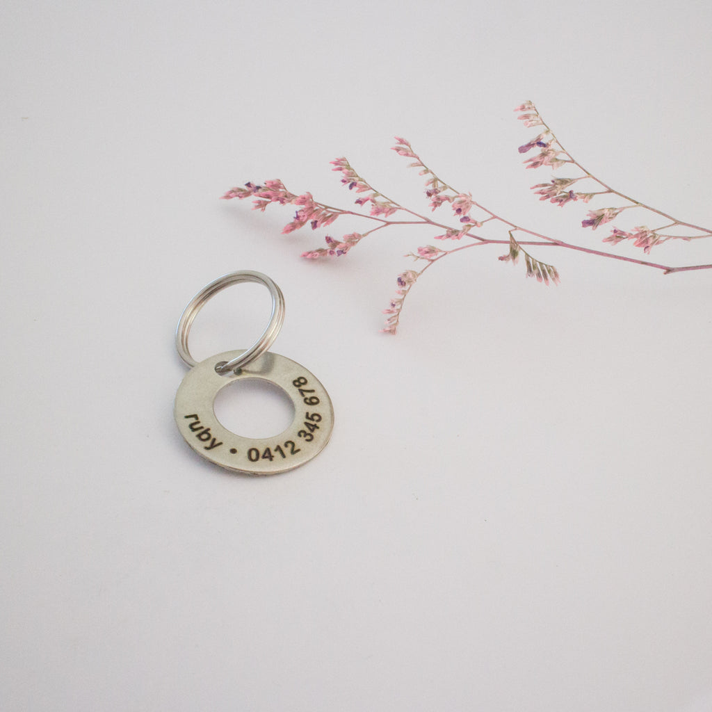 Personalised Silver Classic Ring Design Animal ID Tag