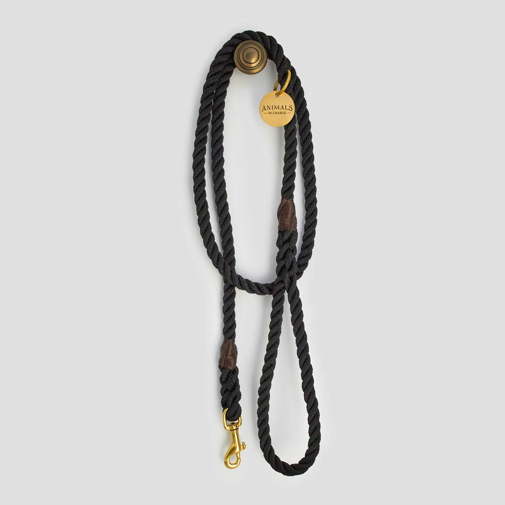 Midnight Black Rope Dog Leash