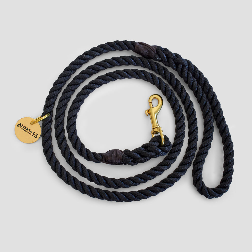 Midnight Black Rope Dog Leash