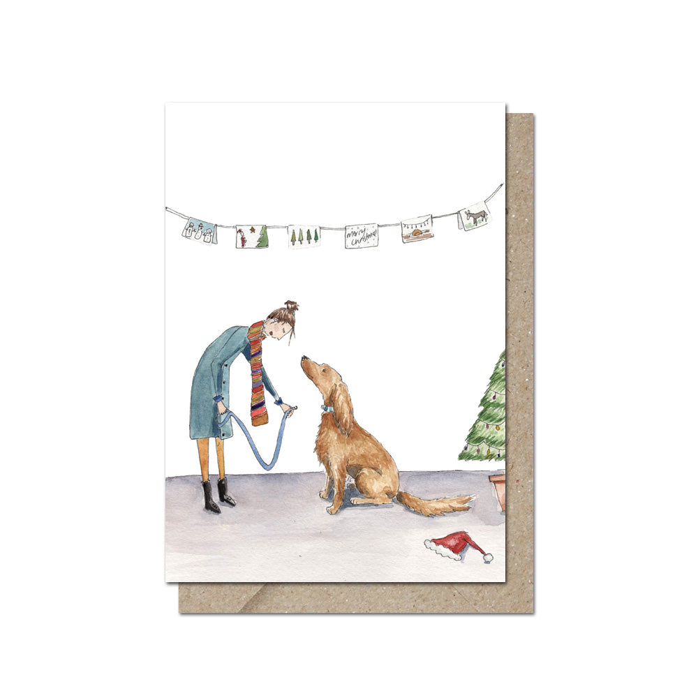 'Festive Walkies' Greeting Card